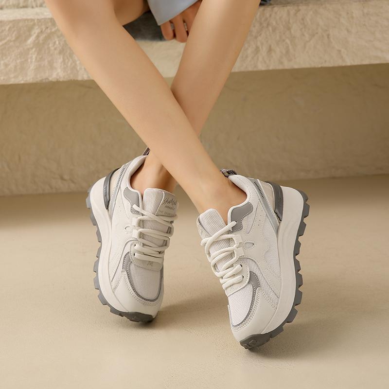 Fashion CRLAYDK Summer Chunky Sneakers for Women Mesh Platform Walking Lace Up Shoes Casual Breathable Ladies Running Sports Tennis