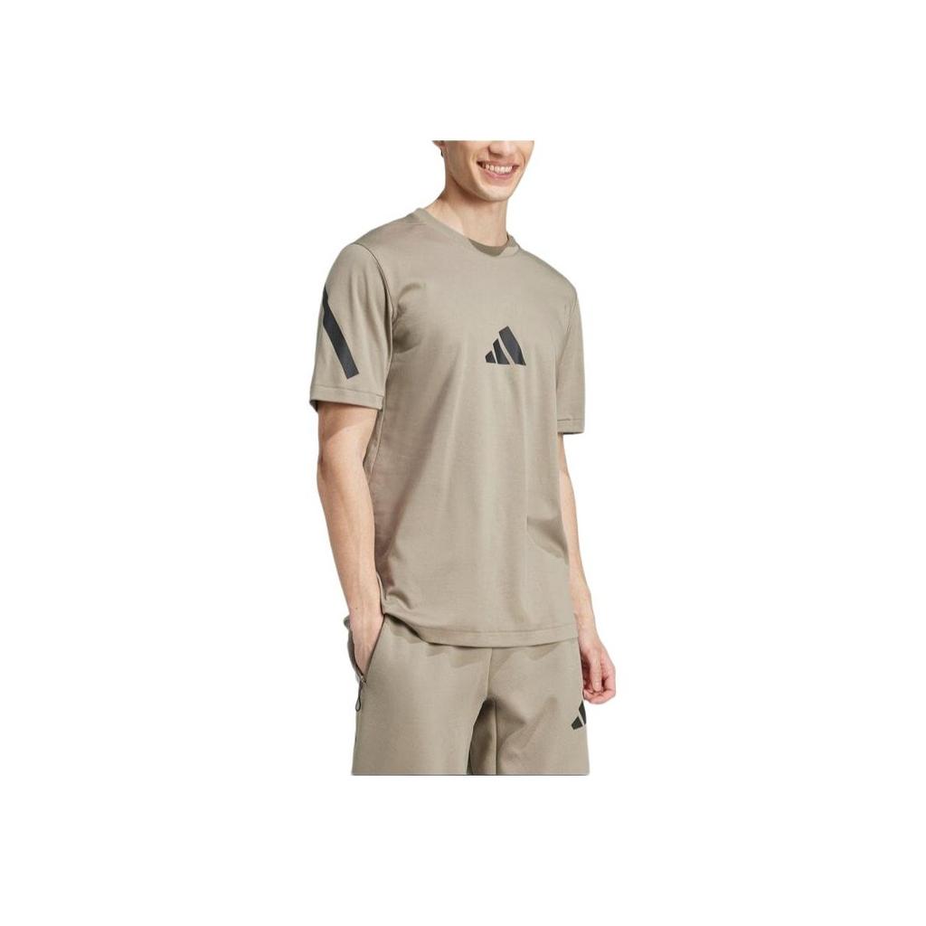 Adidas Z.N.E. Logo Print Casual Pullover Short Sleeve T-Shirt Men Tops Clay JE7541