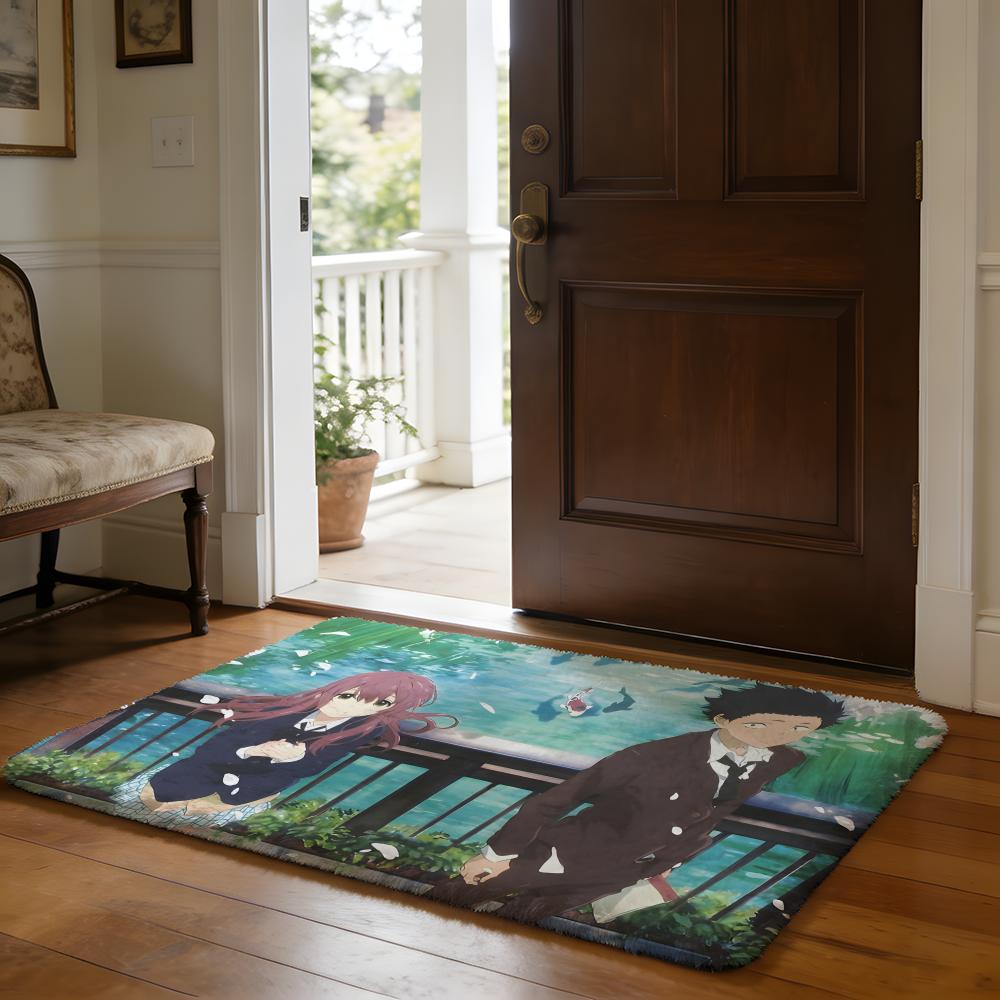 Floor Mat Soft Flannel Rug Non Slip Absorbent Mat for Bathroom Bedroom Home Decor A S Silent VoiceX Anime