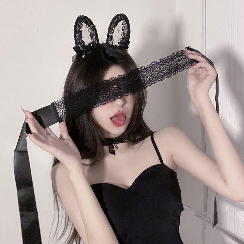 Halloween party costume ball headgear lace veil Internet celebrity cute cat rabbit ears headband hairpin