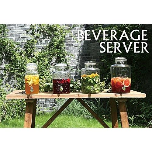 Dalton Ivy Beverage Server, 3L, Display Storage Container, Glass Drink Server, Height 295mm, Width 130mm, Depth 180mm, M411-216 IVY