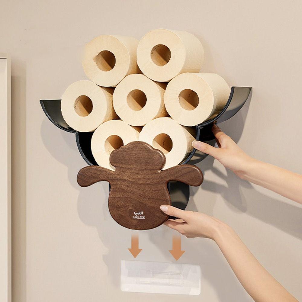 Plastic Sheep Toilet Roll Holder Wall Hanging Holds 12 Rolls Paper Towel Holder Space Saving Towel Roll Holder Home Accessories