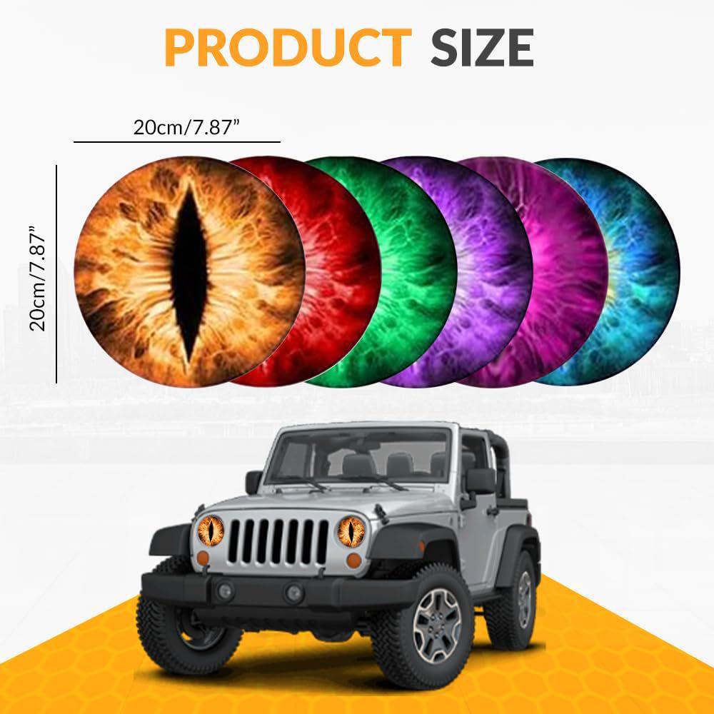 3D Beast Eyes Headlight Stickers for Jeep - Fun Universal Car Decals