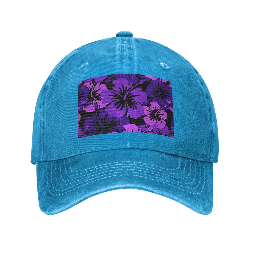 Epic Hibiscus Hawaiian Floral Aloha Denim Fabric Cap Casual Baseball Caps Adjustable Hat Summer Unisex Baseball Hats
