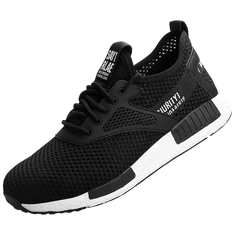Men s Summer Lightweight EVA Safety Shoes, Fly-Knit, Anti-Smash, Anti-Puncture, Wear-Resistant