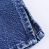 Versatile Autumn Lace Trim Denim Lapel Shirt for Women