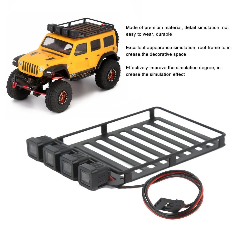 With LED Light RC Roof Rack Part for Axial SCX24 1/24 RC Crawler Car For RC Crawler