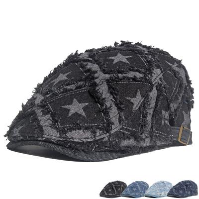 Denim Berets Damen Five-Pointed Star Paintsman Cap British Forward Cap Outdoor Cap