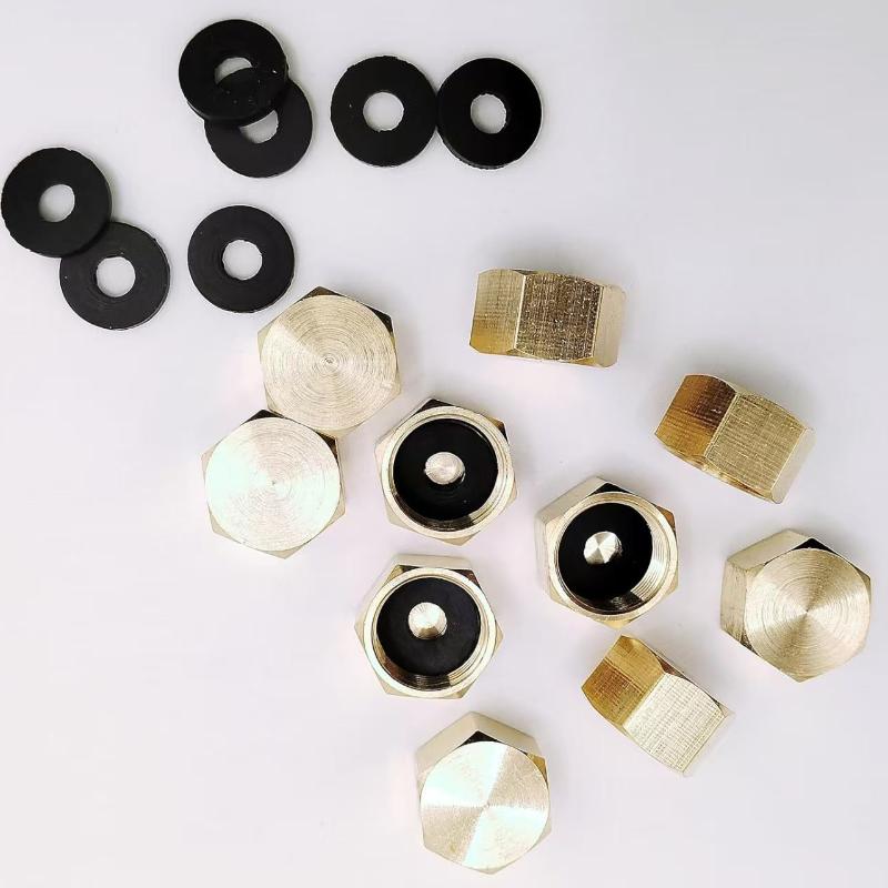 2/4/6 Adet Bahçe Hortumu Uç Kapakları Contalı Pirinç Musluk Kapağı 3/4" Dişi Diş Altıgen Uç Kapağı Vanalı Boru Bağlantı Elemanları