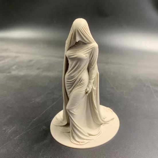 Tajemná socha ženy v masce 3D tištěný roucho Dámská socha pro stůl skříňku na víno polici krb stůl předsíň Dekor