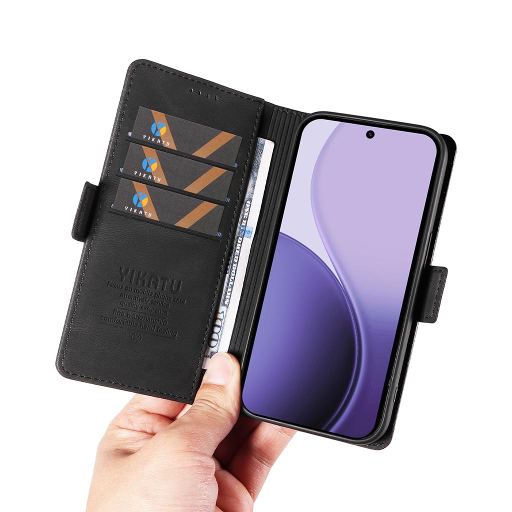 For Oppo Reno14 5G (China)/Oppo Reno14 F 5G/Oppo Reno14 5G (Global) Leather Case YIKATU YK-005 Skin-touch Feeling Wallet Phone Cover