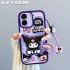KEYSION Shockproof Case for OPPO A6x 5G with Lanyard Soft Silicone Cute 3D Cartoon Doll Phone Back Cover for OPPO A6t 5G
