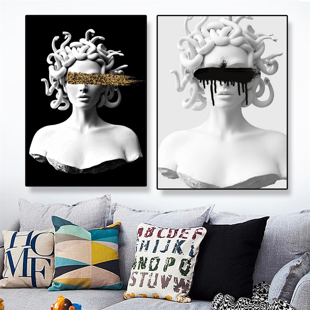 Poster Artistico Medusa di Smeraldo Creature Mitologiche Stampe per Pareti Pittura su Tela Mitologia Greca Moderna per Galleria Decorazioni per la Casa