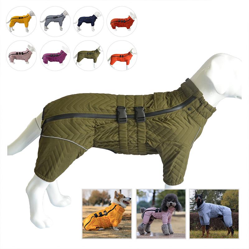 Dog Waterproof Cotton-padded Coat Pet Warm Jacket Windproof Thicken 4 Legs Dog Puppy Winter Greyhound Corgi Chihuahua