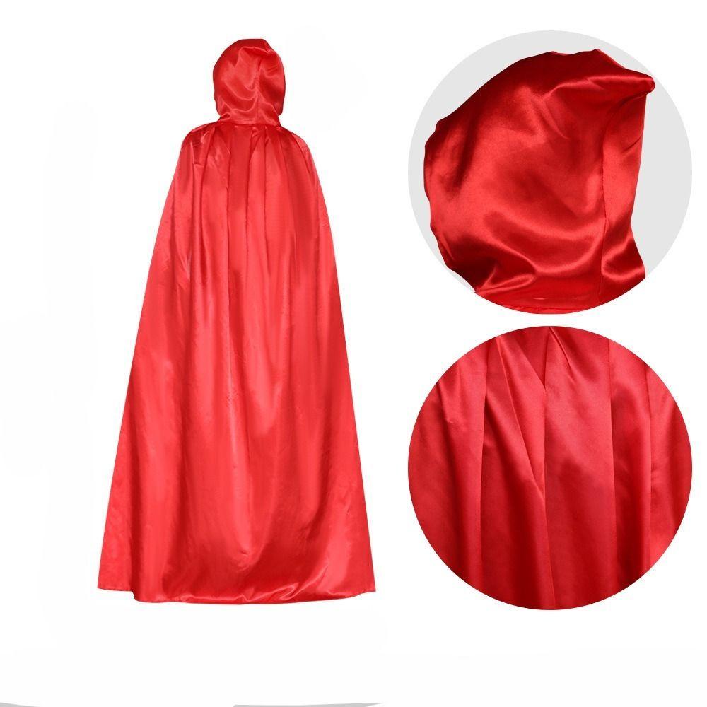 Solid Color Halloween Cloak with Big Hat Costume Cosplay Cape Fashion Witch's Cloak  Adult