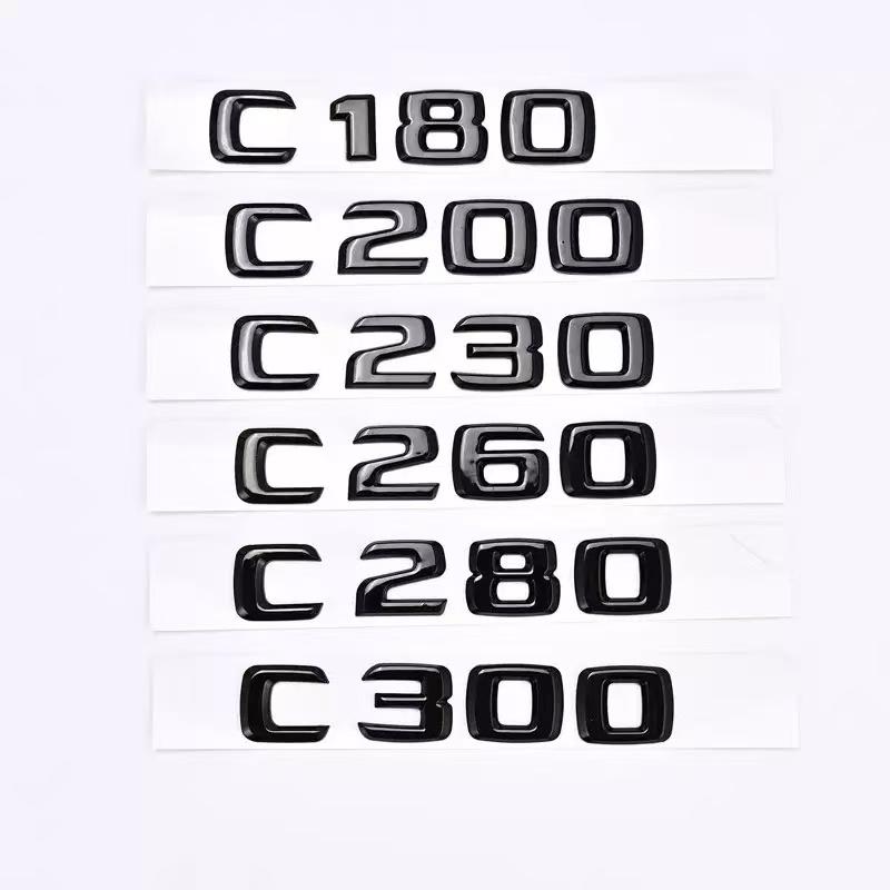 

Glossy Black For Mercedes Benz C200 C220 C250 C300 4MATIC W205 W206 W204 Car Trunk Letters Emblem Logo Badge Sticker Accessories C180