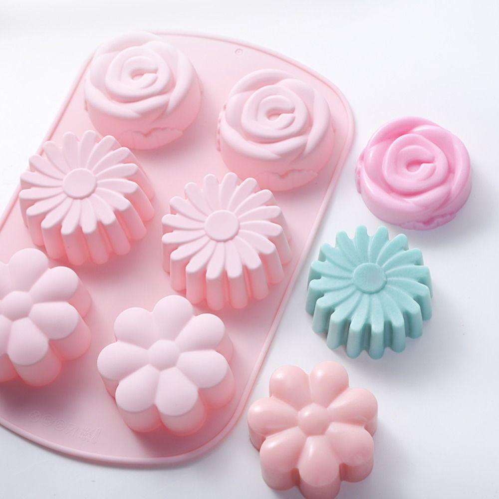 Food Grade Silicone Chocolate Molds Flower Shape Pudding Mould Silicone Soap Molds Holiday Baking