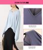 Loose V-neck Long Sleeve Women's Sun Protection T-shirt - Plus Size Summer Riding Top, Korean Style