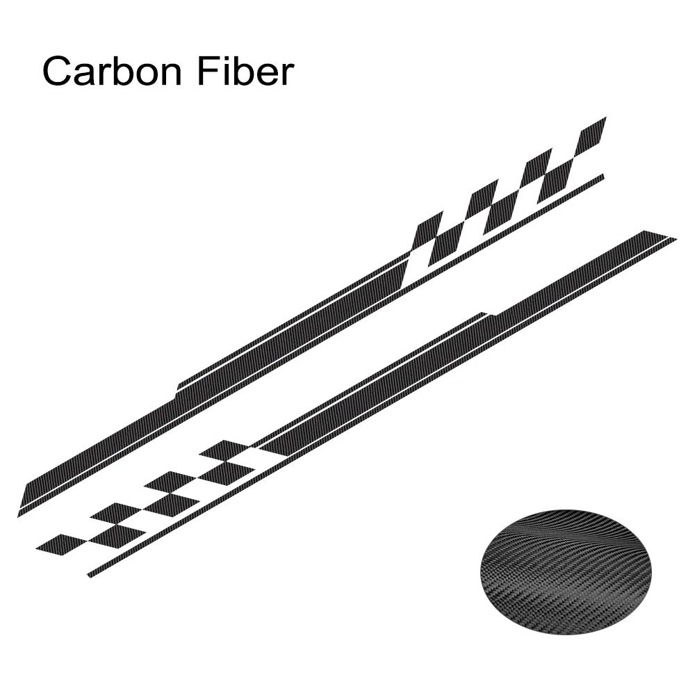 Car Body Side Skirt Stickers Sports Racing Striped Grid Pattern Vinyl Decals Auto Body Styling Decoration Stickers Accessories