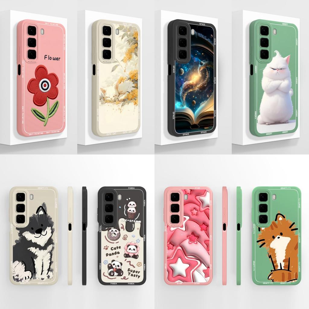 For Infinix Hot50 50i 50Pro 50Pro+ Case Lovely Cat Panda Fall Prevention Unique Phone Cover For Infinix Hot 50 Pro Plus 50i Capa