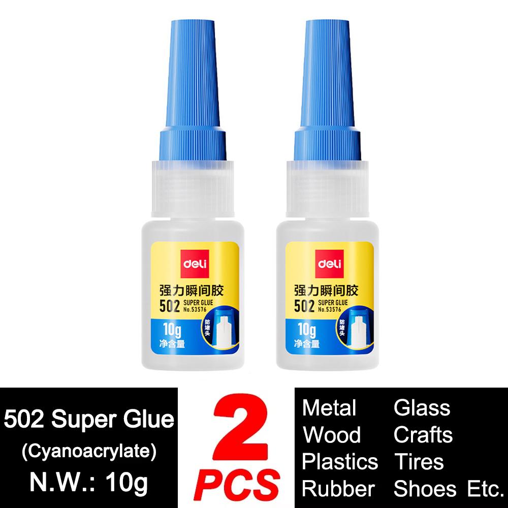 Deli 502 Super Glue Professional Strong Fast Instant Adhesive Cyanoacrylate Hardware Metal Cars Wood Craft Hobby Seconds Bond
