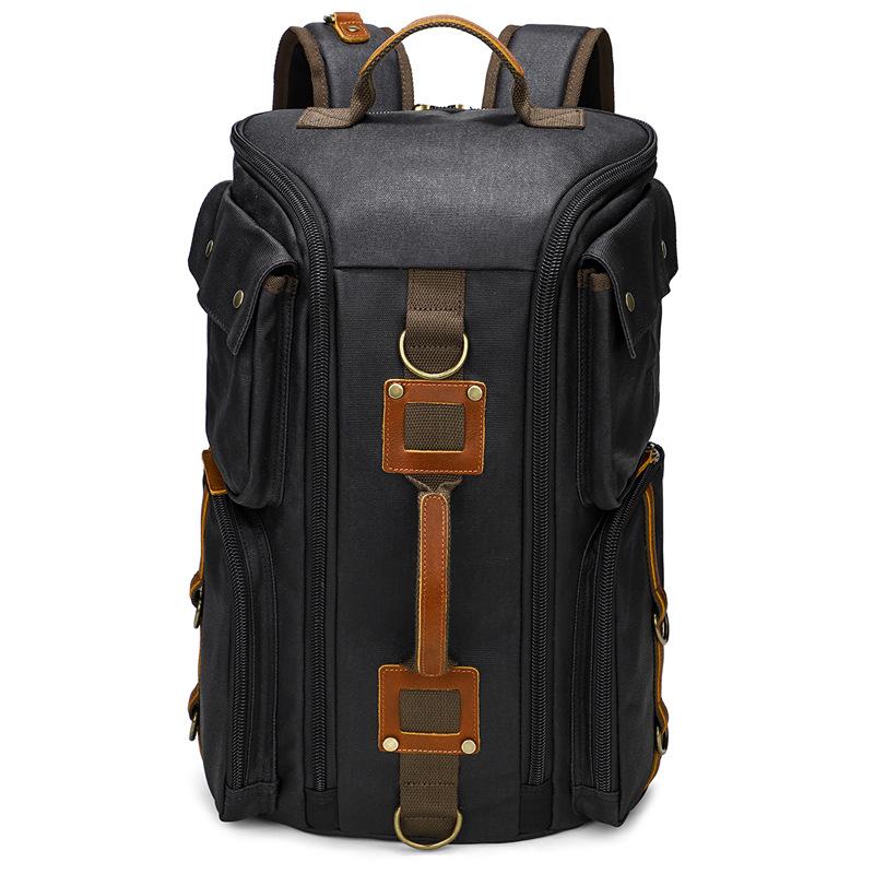 Canvas Backpack Outdoor Large Capacity Waterproof Travel Men'S School Bag Niche Design Backpack Travel Bag Computer Bag
