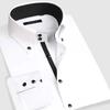 Herren Hemd Button-down Kragen Formell Business Langarm Lässig Koreanische Mode Slim Fit Männliche Designer Hemden Weiß