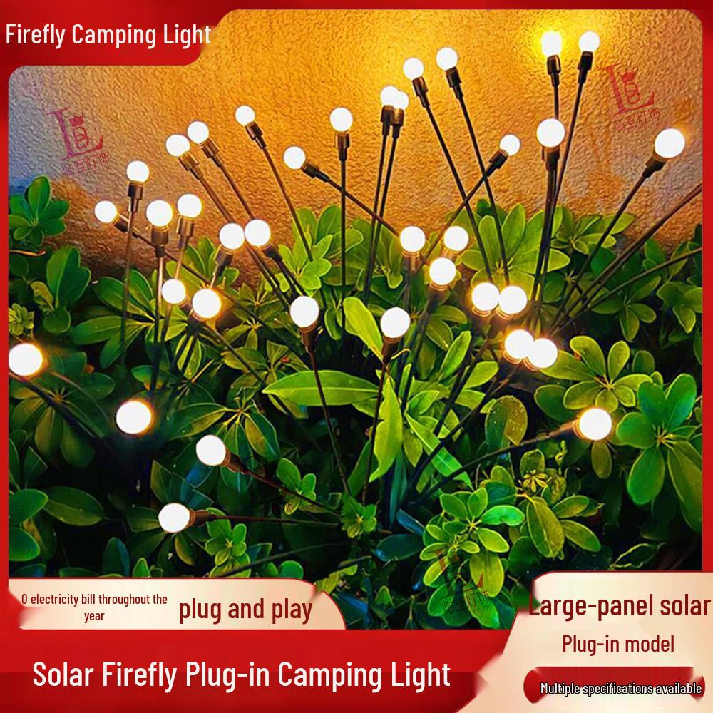 Wind-Powered LED Firefly Solar Garden Stake Light - Waterproof Outdoor Lawn & Camping Light