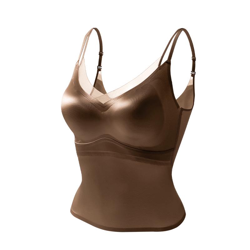 Damen Nahtloses Nude Camisole aus Maulbeerseide – Bequem, Hautfreundlich, Lang, Atmungsaktiv, Einfaches Westchen