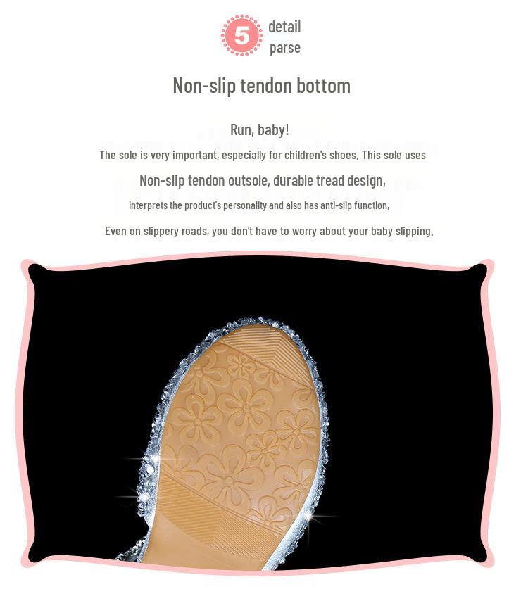 Girls' Pink Rhinestone Princess Sandals - Breathable & Fashionable Korean Style for Medium and Large Children's Summer Performance