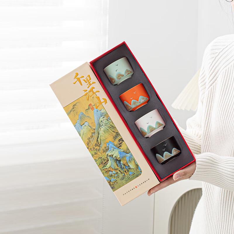 Minguan Landscape Ceramic Teacup Gift Set