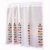 Semi Sheer Voile Drapes Embroidered Leaves Short Curtains Home Decoration Bath Curtain  Cafe
