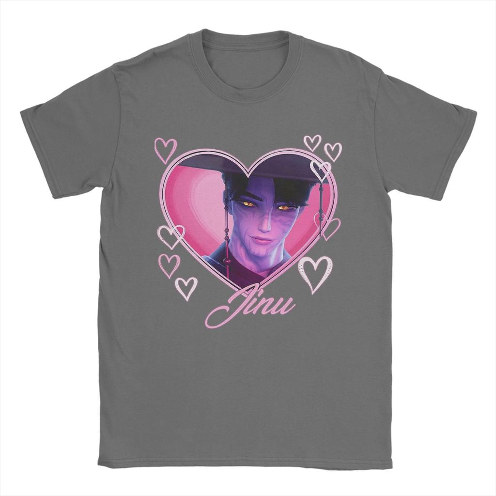 Jinu Heart KPOP Dämonenjäger Anime Herren T-Shirts Huntrix Mode T-Shirt Kurzarm Rundhals T-Shirt Reine Baumwolle Oberteile