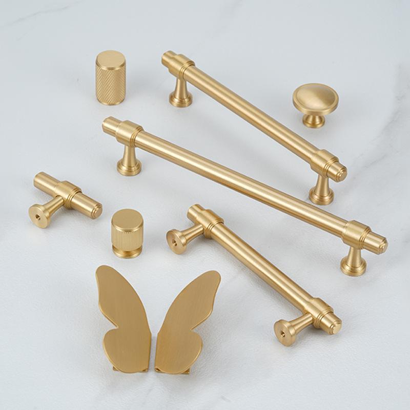Brass Cabinet Handle Wardrobe Drawer Knob Simple American Style Door Pull Wardrobe Door Brass Knob Drawer Cabinet