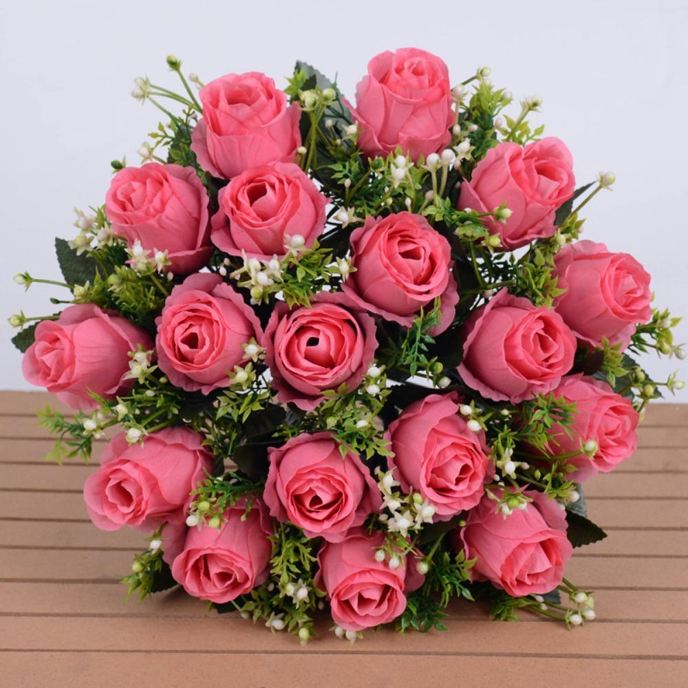 18 květin na Valentýna, 10 barev, křišťálová kytice z trávy, domácí dekorace