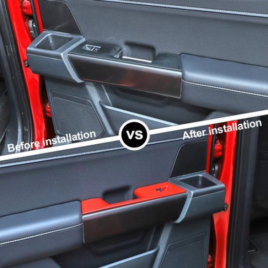 Interior Rear Door Window Lift Switch Panel Trim Cover For Ford F150 2021-22 Red