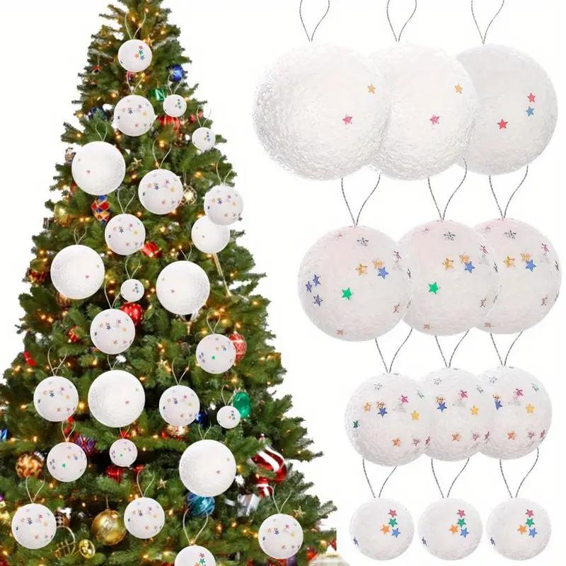 Christmas Tree Snowball Decoration White Foam Balls for Festival Ceiling Party Holiday Shop Decoration Supplies