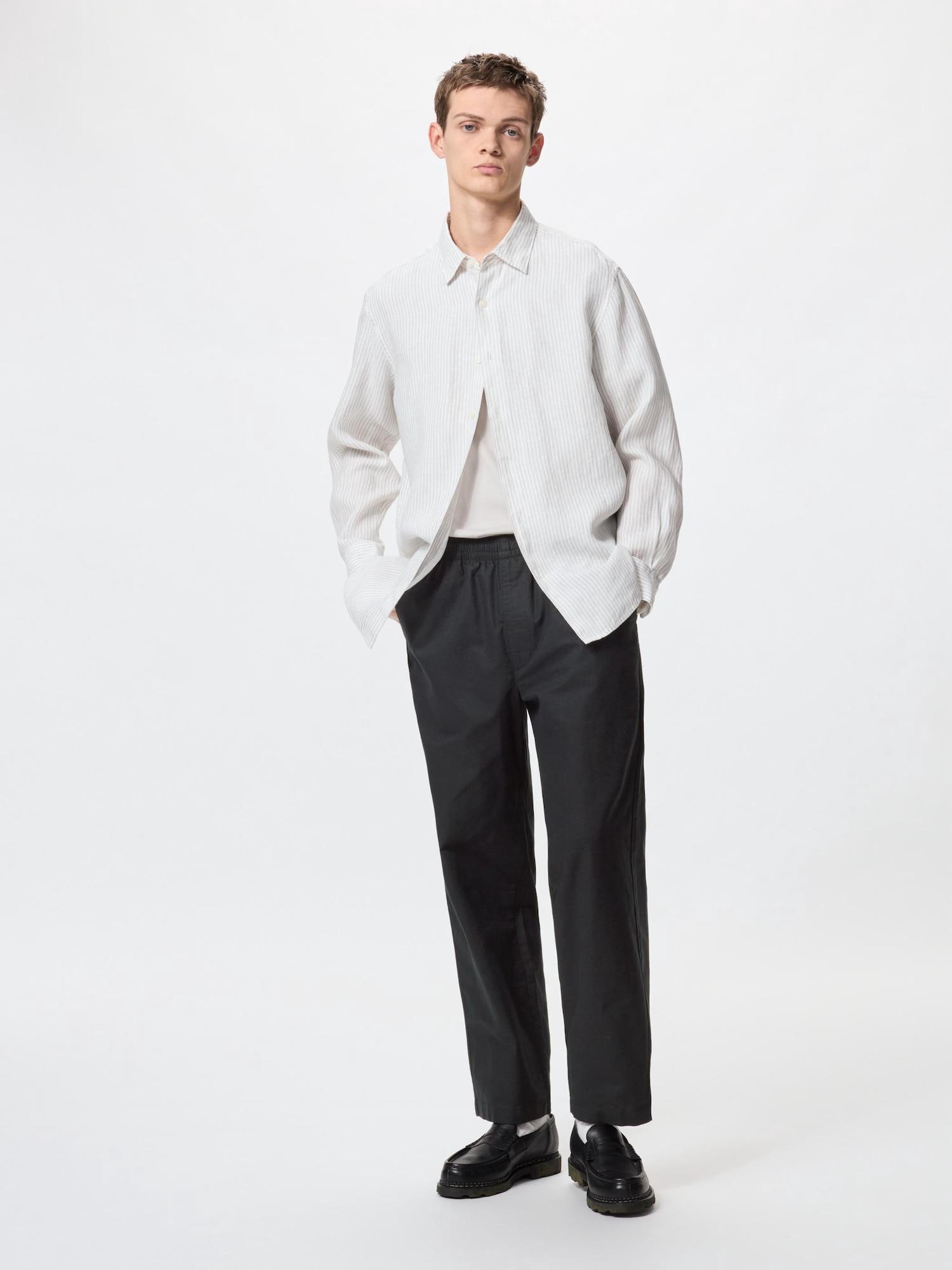 

Uniqlo Легкие брюки длиной до щиколотки из льняной смеси 09 BLACK/MEN XS