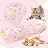 Cartoon Polyester+Steel Wire Cat Tunnel Tube Foldable Training Interactive Cat Nest Breathable Rabbit Guinea Pig Tent Guinea Pig