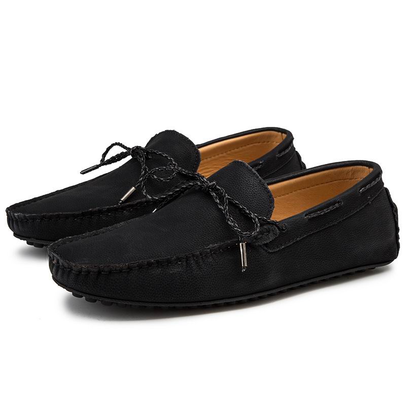 Plus Size Mens Black Loafer Shoes Fashion Round Toe Trending Leisure Moccasin Shoes For Man Driver Boat Shoes 39 -48