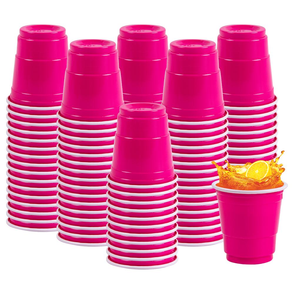 50pcs Disposable Plastic Cups Assorted Color Drinking Cups Wine Cup for Wedding Birthday Events Party Decor Home Bar Supplies