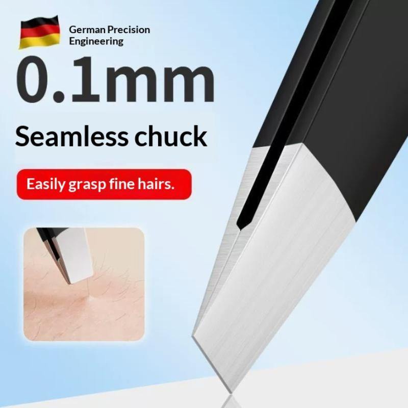 4Pcs Professional Black Eyebrow Tweezers Set Stainless Steel Slant And Flat Point Eyebrow Tweezers For Eyebrow Shaping Tools one size
