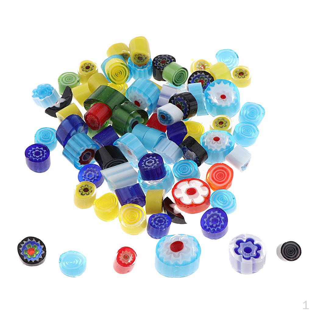 20g /Pack Millefiori Glass/ Fusing Glass Loose Beads - Crafts DIY With Fresh Color And Floral Design