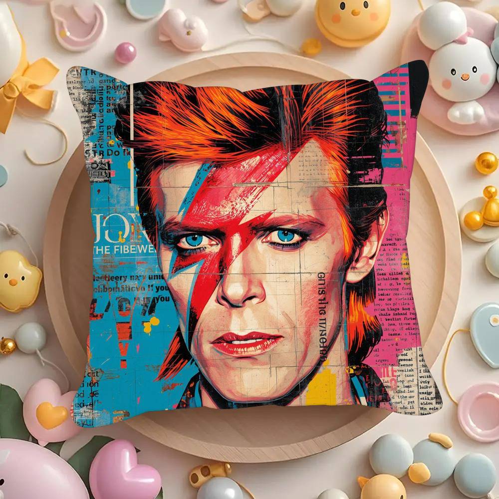 Singer D-David B-Bowie cool  Pillowcases cushion covers living room sofas home decor gifts