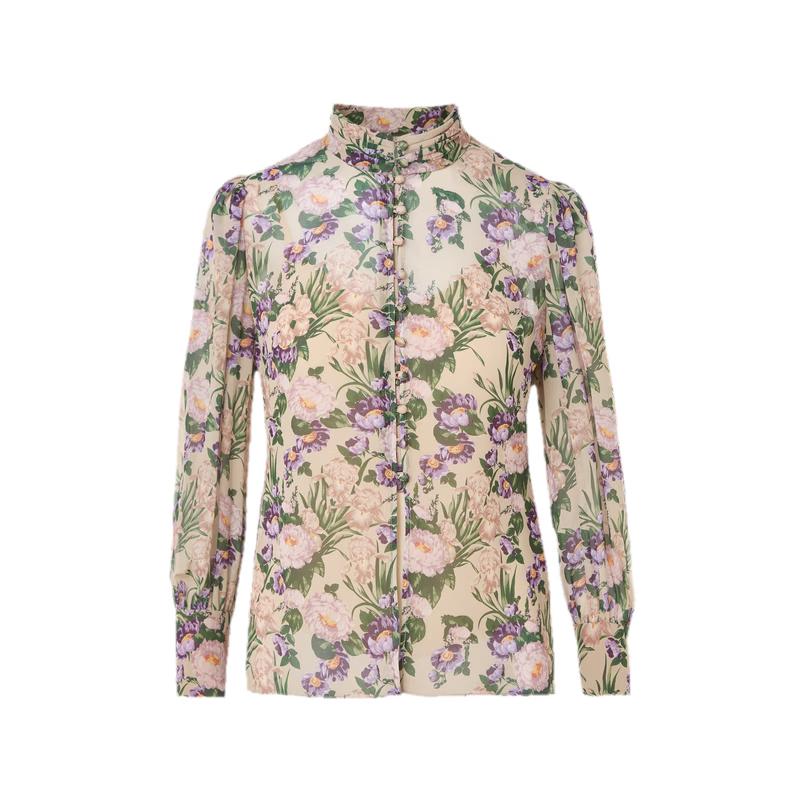 

Langzi Elegant Printed Chiffon Blouse L