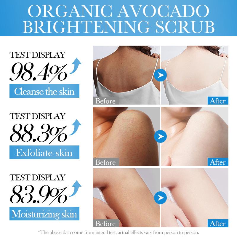 Avocado Niacinamide Glowing Scrub reinigt und peelt tiefenwirksam und macht die Haut weich und geschmeidig. Geeignet für alle Hauttypen