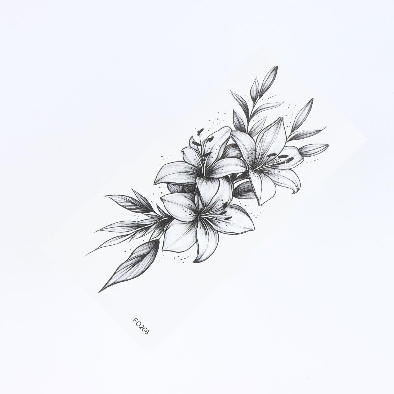1 Sheet Flower Temporary Tattoo,Lasts To 15 Days Waterproof Semi Permanent Sticker,For Women'S Holiday Parties