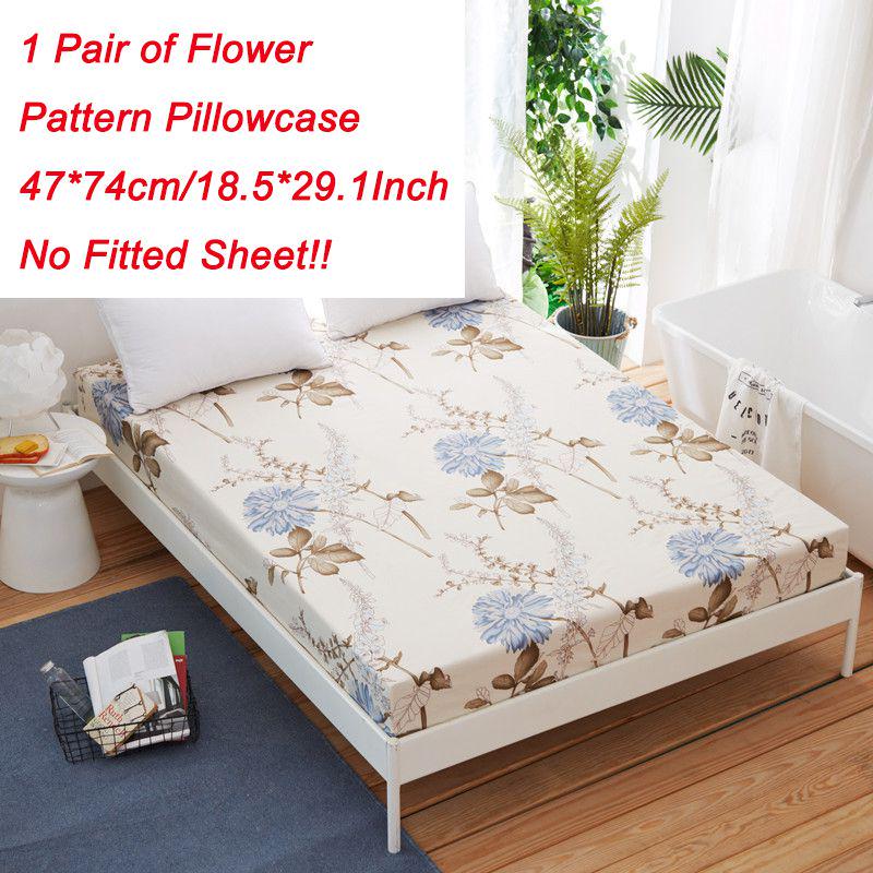 Bed Sheet Fitted Cover Without Pillowcase Floral Printed Single Double Size King