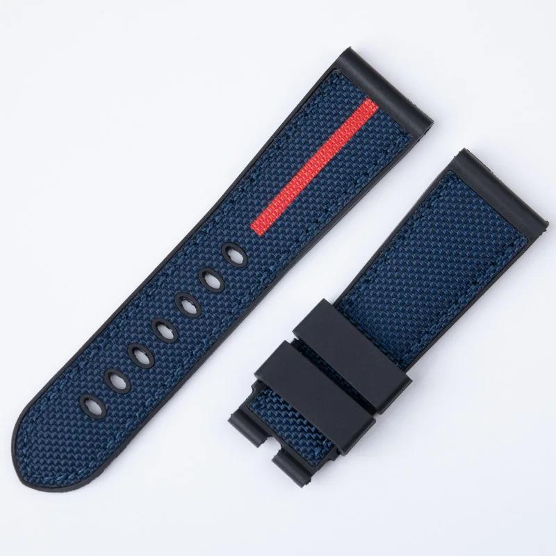

26mm 24mm Canvas Rubber Bracelet Watchbands Camo Watch Band For Brand Garmin Diesel JEEP Panerai Luminox Men Wrist Watch Strad 26mm