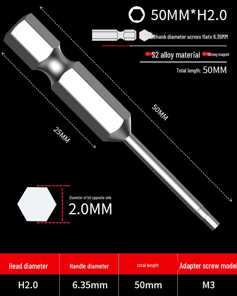 Hexagonal Driver Bit Extension for Screwdriver and Drill